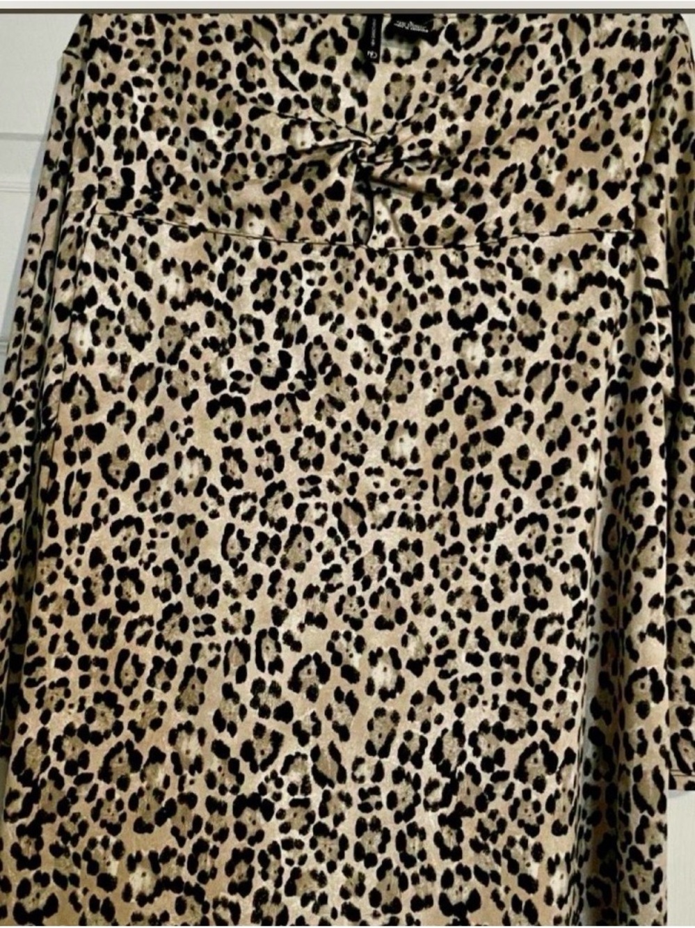 new directions Leopard Print Blouse - Beige and Black